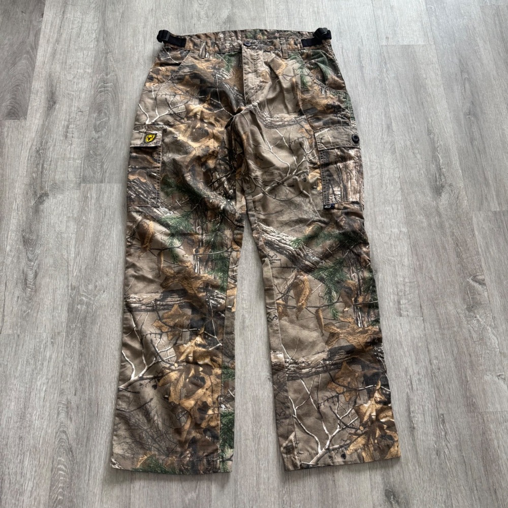 Scent Blocker Mens Camo Cargo Pants Large RealTree Hunting Tactical Ripstop